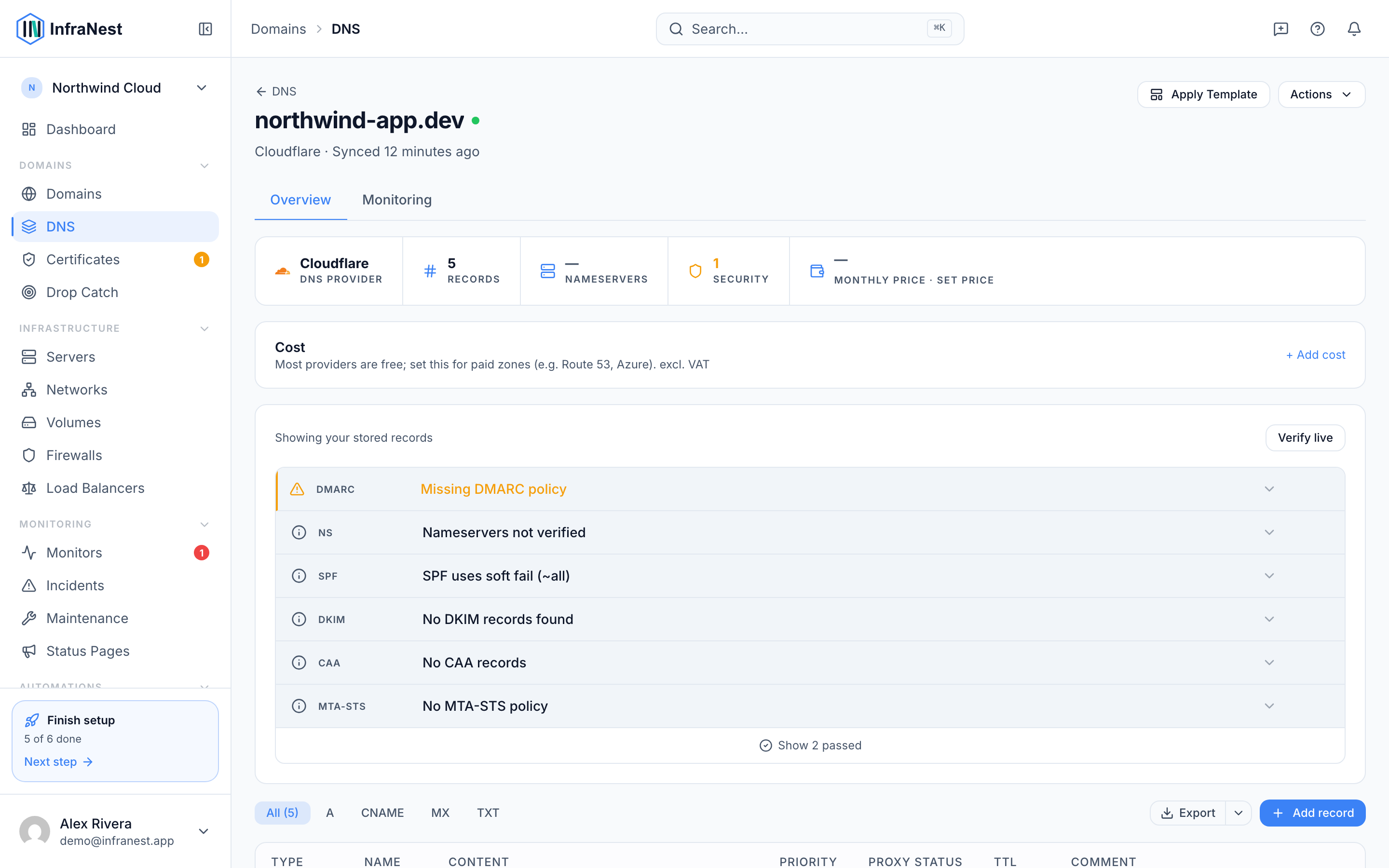 Check DNS and email security