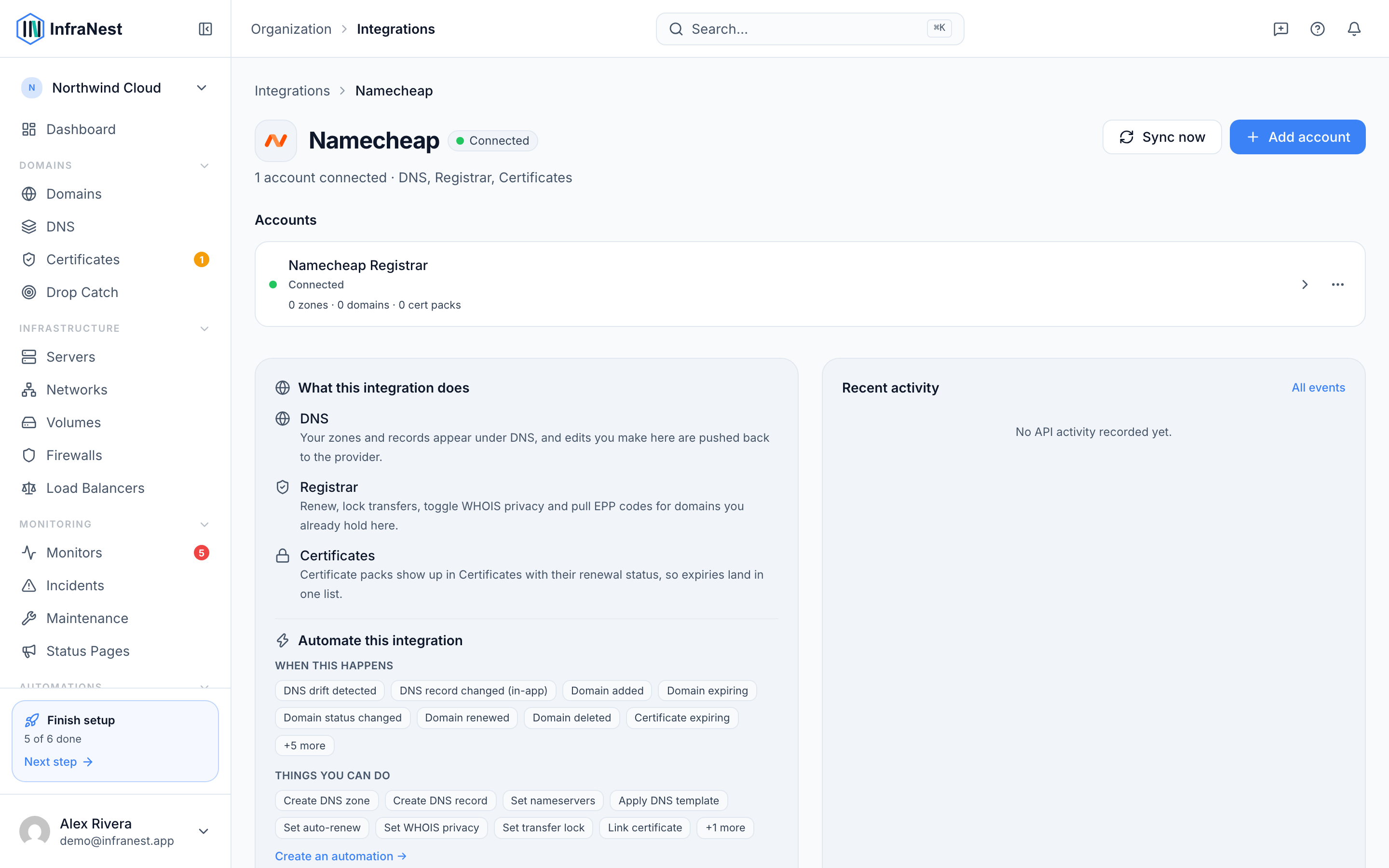 Connect Namecheap