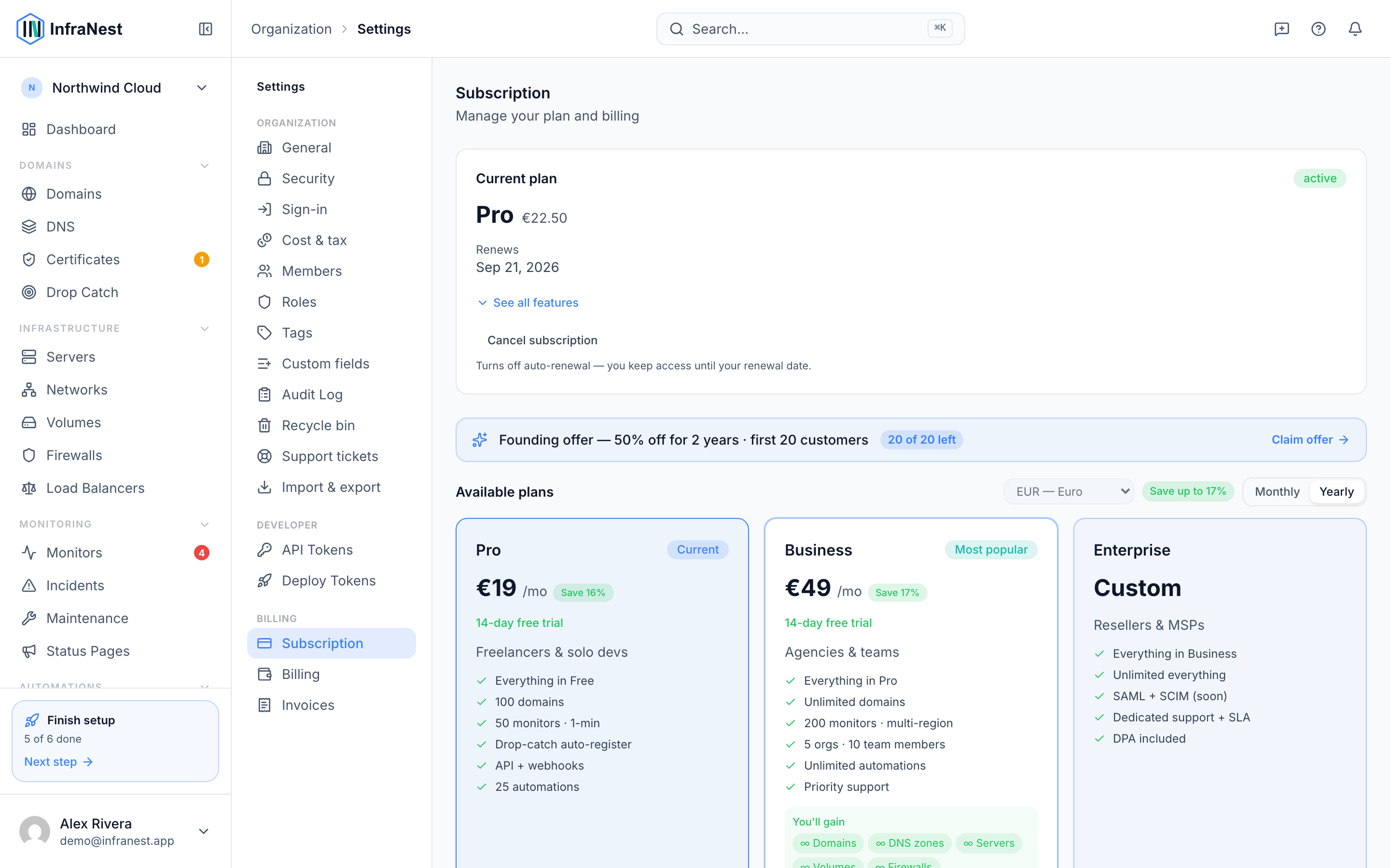 Billing and plans