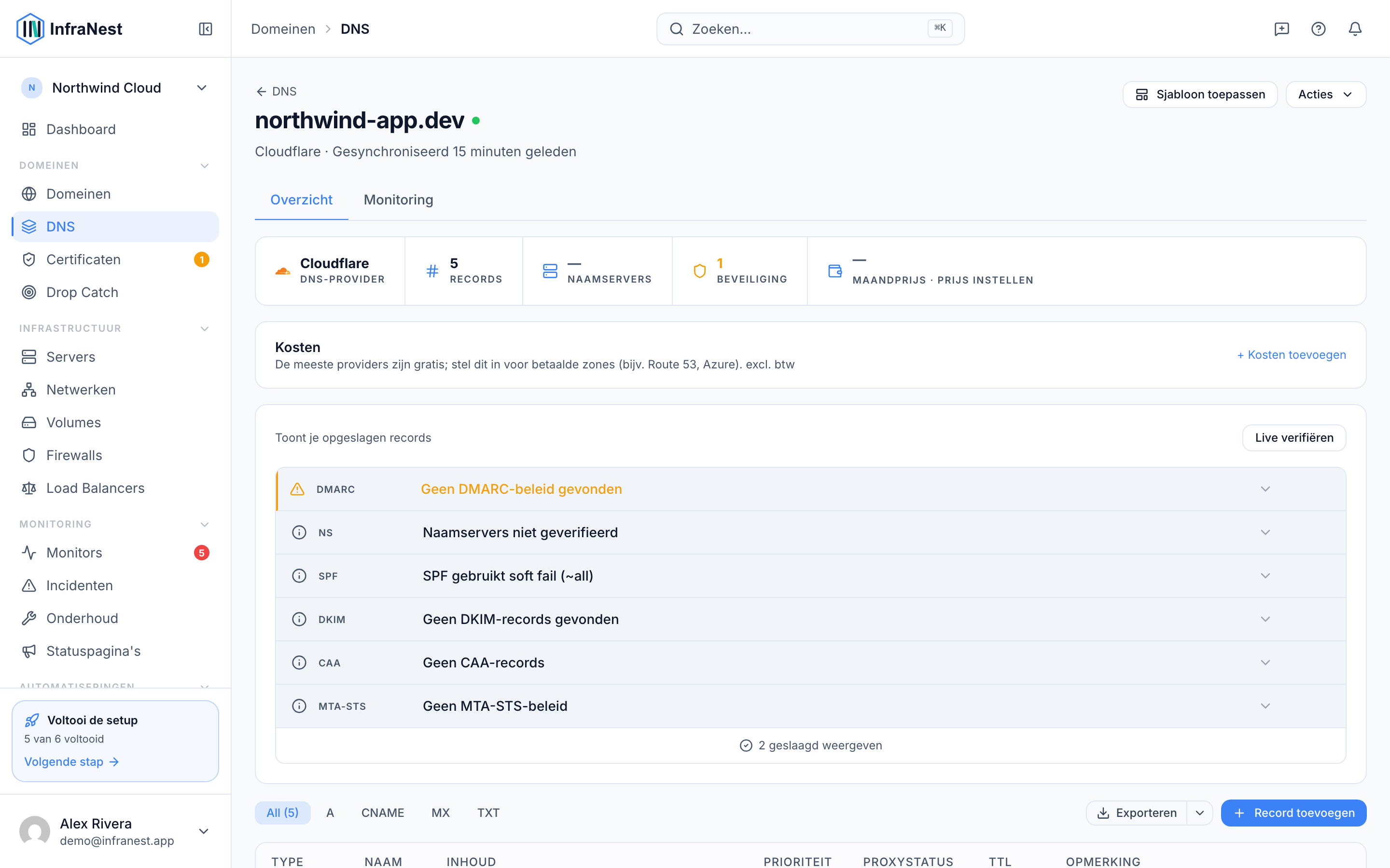 DNS- en e-mailbeveiliging controleren