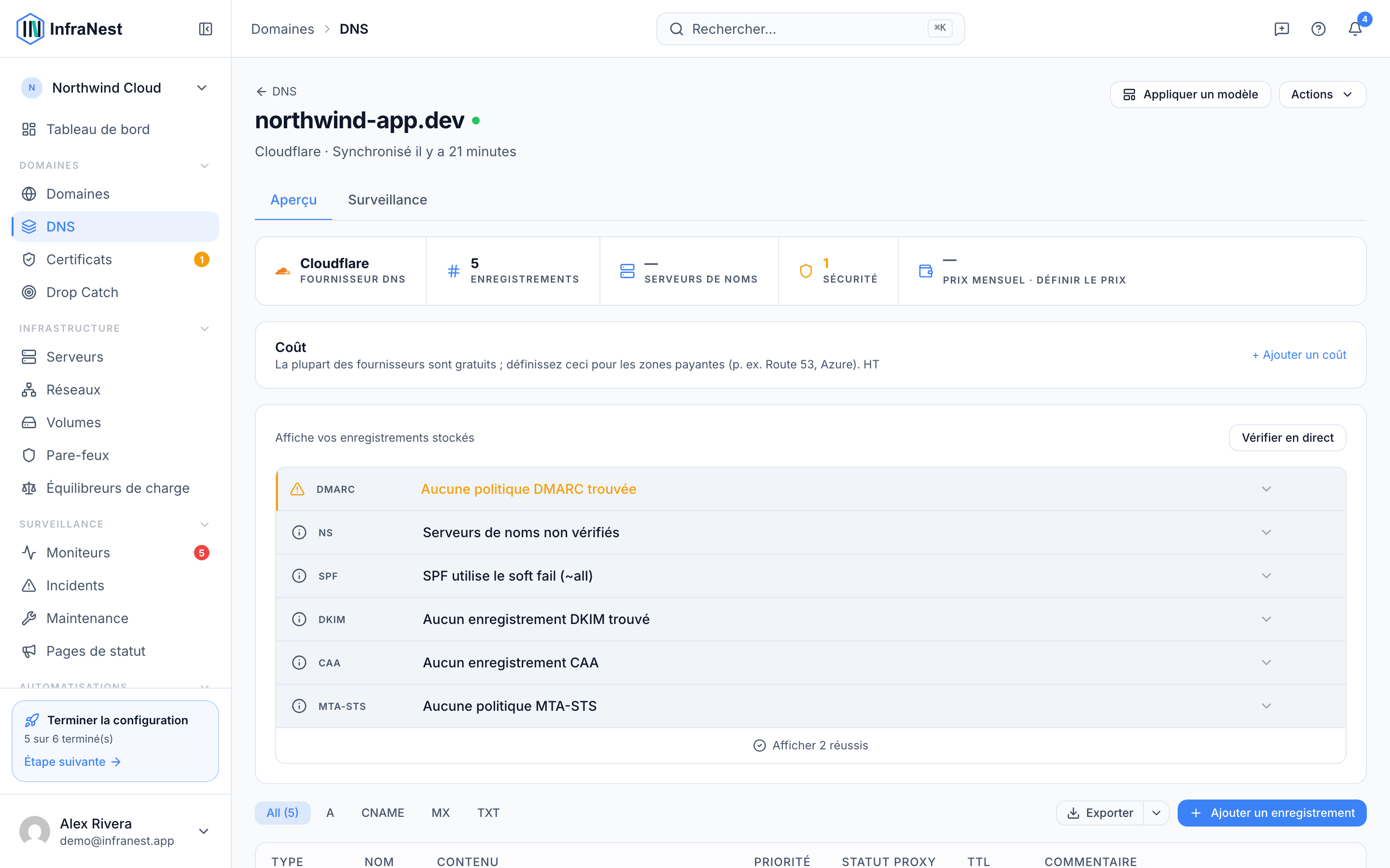 Vérifier la sécurité DNS et e-mail